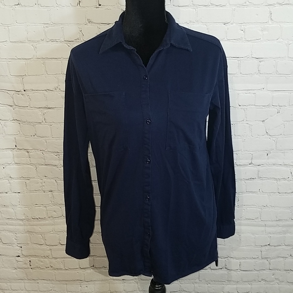 SPERRY sz small dark blue button down top